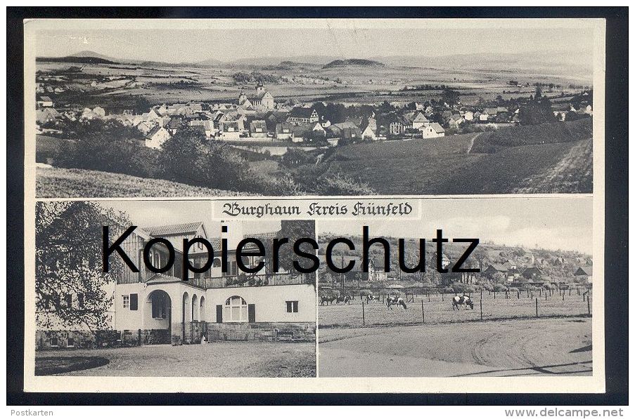 ALTE POSTKARTE BURGHAUN KREIS HÜNFELD HEINRICH KAUFMANN LEBENSMITTEL Cpa Postcard Ansichtskarte AK - Huenfeld