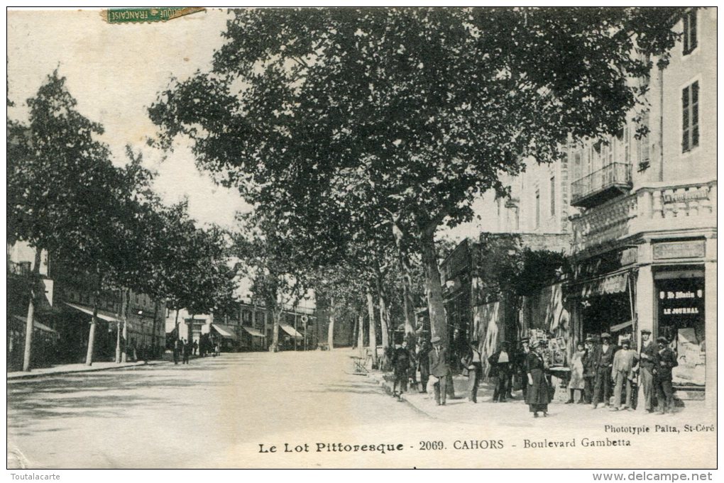 CPA 46 CAHORS BOULEVARD GAMBETTA  Animée 1917 - Cahors