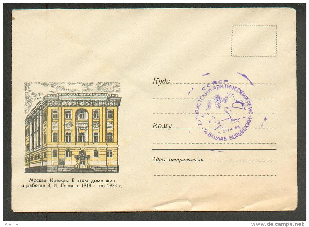 RUSSIA  USSR  VACLAV VOROVSKY  ARCTIC TOURIST TRIP CANCELLATION ON 1970 COVER  MOSCOW  KREMLIN ,m - Expediciones árticas