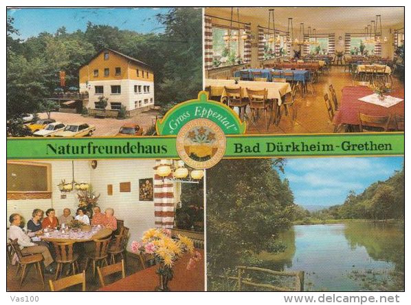 CPA BAD DURKHEIM- MOTEL, RESTAURANT, LAKE, CARS - Bad Duerkheim