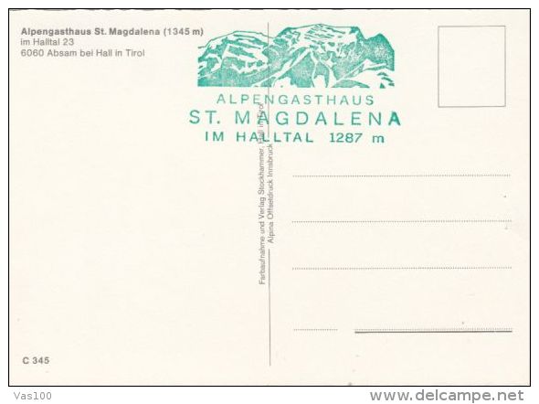 CPA ST MAGDALENA- CHALET, MOUNTAINS, CAR, CHALET STAMP - Hall In Tirol