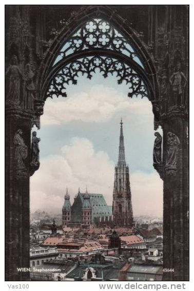 CPA VIENNA- ST STEPHEN DOME, PANORAMA - Churches