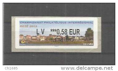 Vignette LISA De Rezé 2013  Valeur    L V      0,58 Euros - 2010-... Illustrated Franking Labels