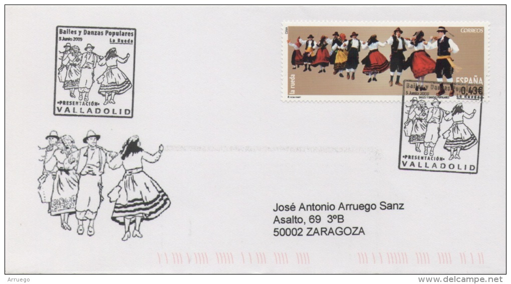 SPAIN. POSTMARK POPULAR DANCE "LA RUEDA". VALLADOLID 2009 - Máquinas Franqueo (EMA)