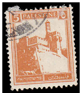 Palestine Scott # 67, 5m  Brown Orange (1927) Citadel At Jerusalem, Used - Palestine