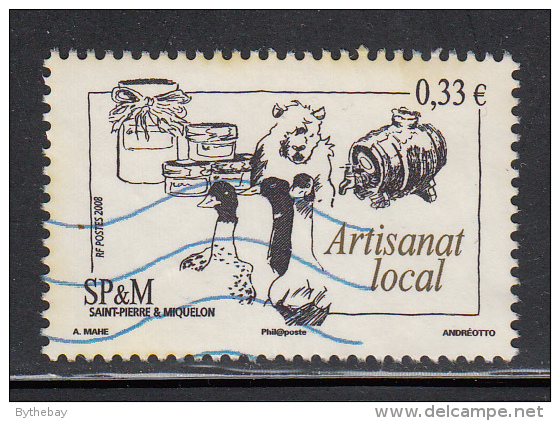 St Pierre Et Miquelon 2008 Used Sc 857 33c Local Artisan Crafts, Black & Olive - Used Stamps