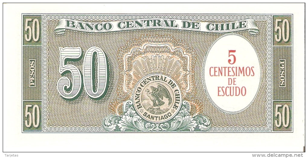 BILLETE DE CHILE DE 50 PESOS DEL AÑO 1960-61 (BANK NOTE) SIN CIRCULAR-UNCIRCULATED - Chile