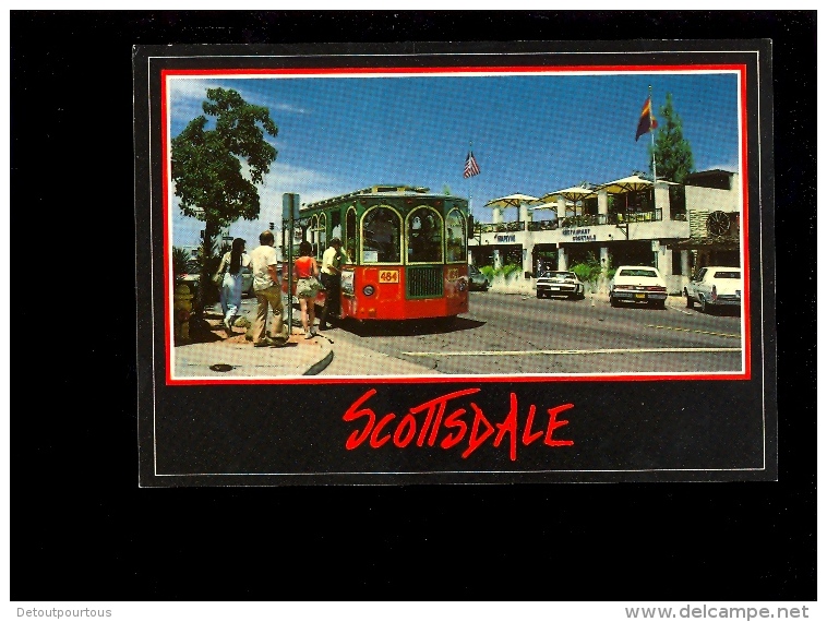 SCOTTSDALE Arizona USA Trolley Shuttle Bus Front Of Grapevine Restaurant - Scottsdale