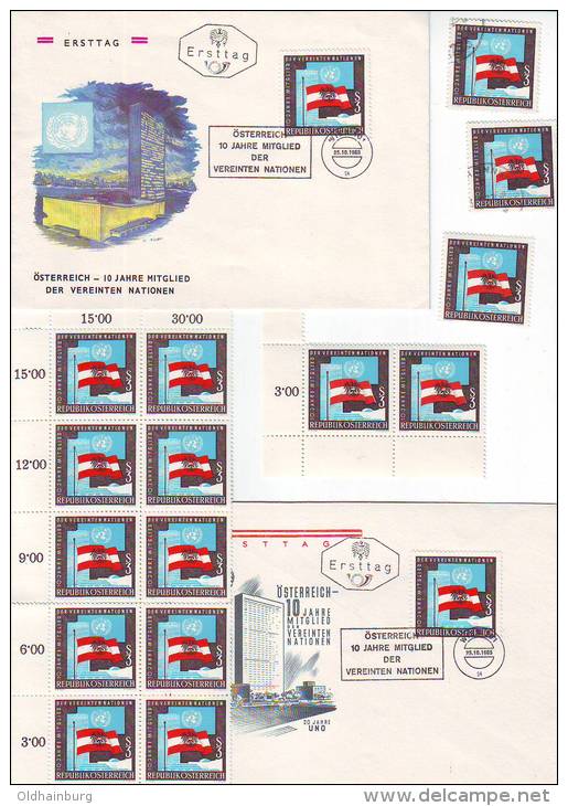 1201m: Austria 1965 Member Of U.N., **/o/ FDCs - UNO