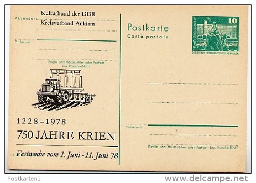 DDR P79-11-78 C61 Postkarte PRIVATER ZUDRUCK 750 J. Krien Traktor 1978 - Cartoline Private - Nuovi