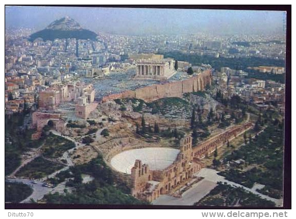 Atene - The Acropolis As Seen By Air - Formato Grande Viaggiata - D - Grecia