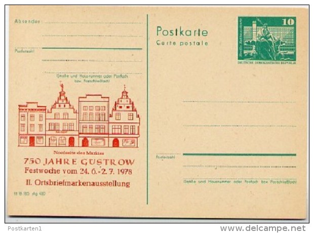 DDR P79-15-78 C65 Postkarte PRIVATER ZUDRUCK Markt Güstrow 1978 - Private Postcards - Mint