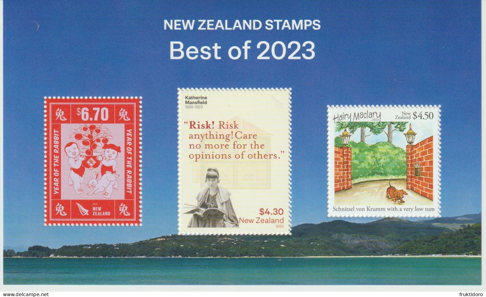 New Zealand Souvenir Sheet 2023 Mi 3984 Katherine Mansfield - Mi 3996 Hairy Maclary - Schnitzel Von Krumm ** - Ungebraucht