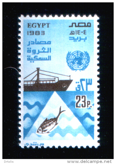 EGYPT / 1983 / UN'S DAY / UN / FISHERY RESOURCES / FISH / SHIP / MNH / VF - Neufs