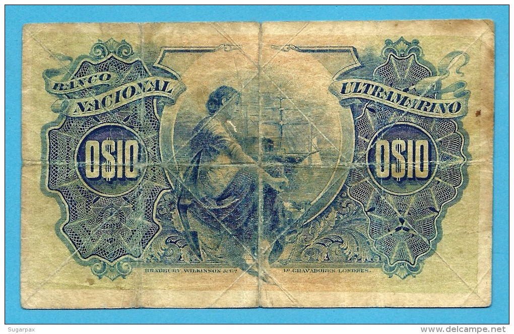 MOZAMBIQUE - 10 CENTAVOS - 05.11.1914 - P 59 - STEAMSHIP SEAL TYPE III - Portugal - Moçambique