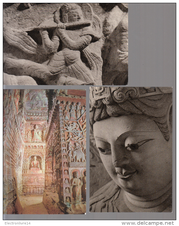 lot de 34  cartes postales dans pochette the yunkang caves