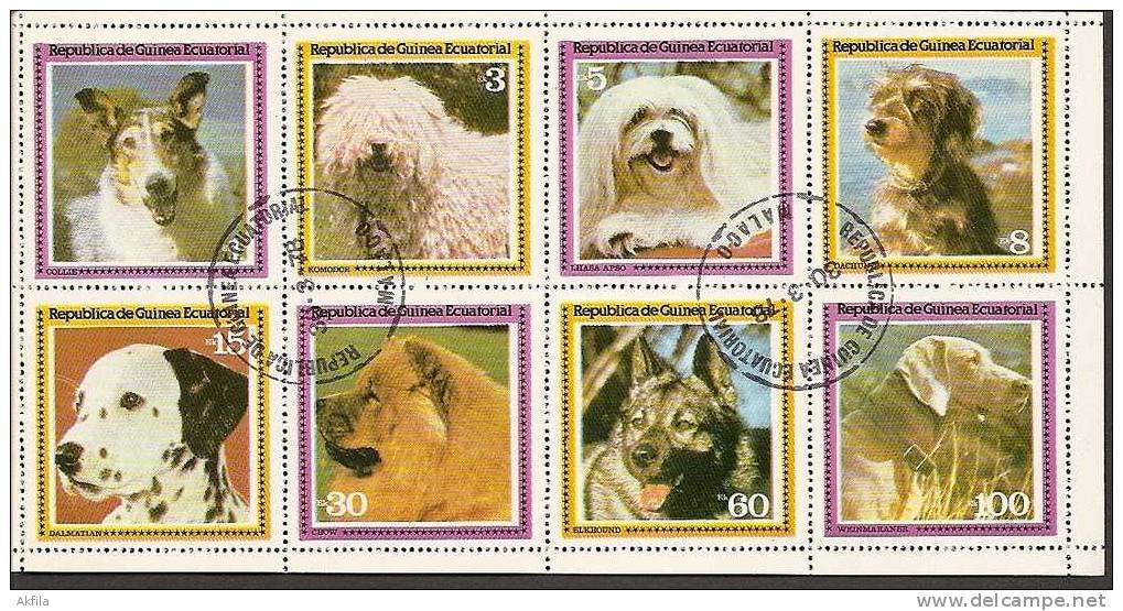 Equatorial Guinea, Dogs, Sheet, Used - Guinée Equatoriale