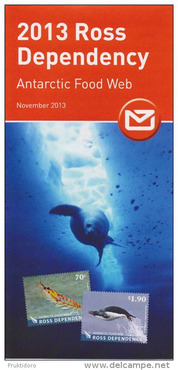 Ross Dependency Brochure 2013 Antartic Food Web - Krill - Lesser Snow - Adélie Penguin - Crabeater Seal - Brieven En Documenten