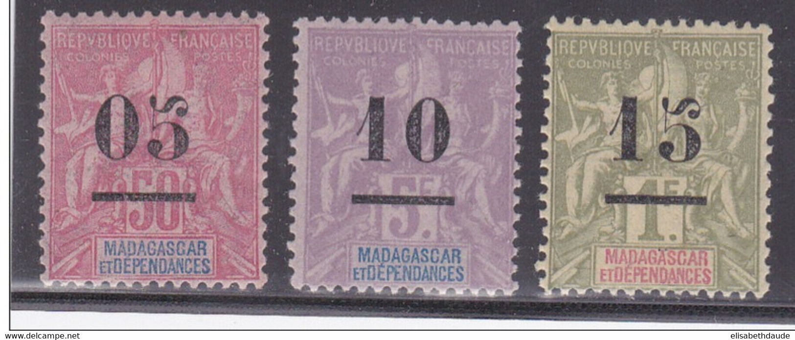 MADAGASCAR - GROUPE - YVERT N° 48/50 * MLH - COTE 2022 = 59.5 EUROS - Neufs