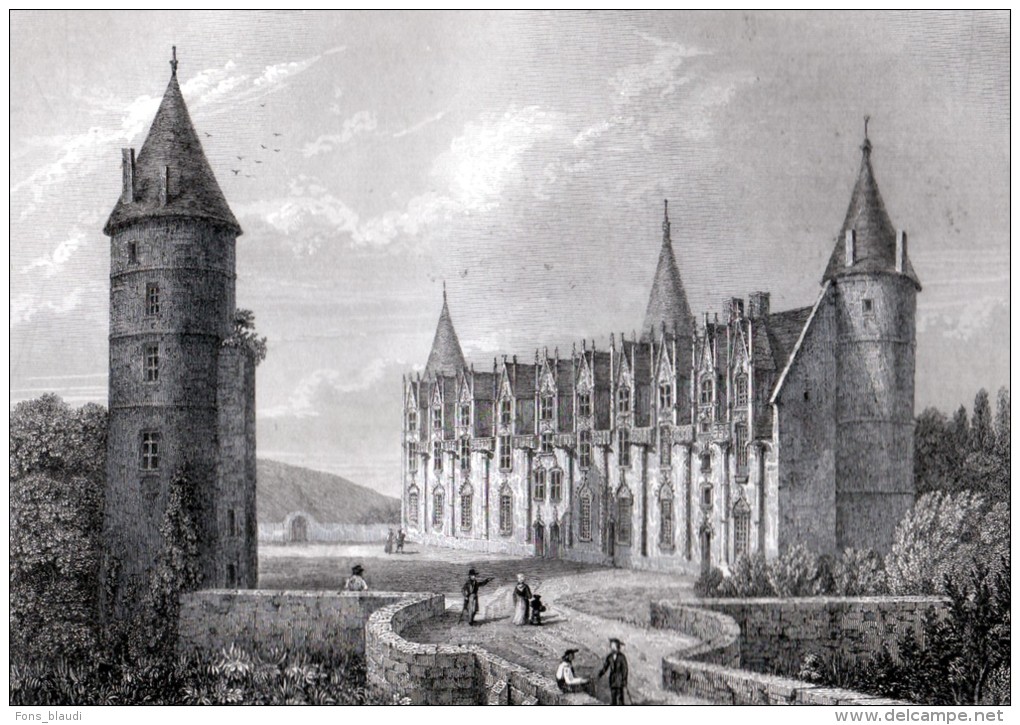 1851 - Le Château De Josselin Dans Le Morbihan - Gravure Sur Acier - FRANCO DE PORT - Estampes & Gravures