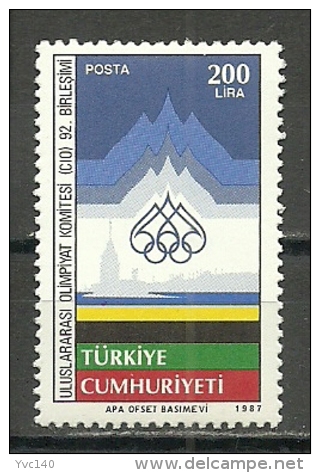 Turkey; 1987 92nd Session Of International Olympic Committee, Istanbul - Unused Stamps