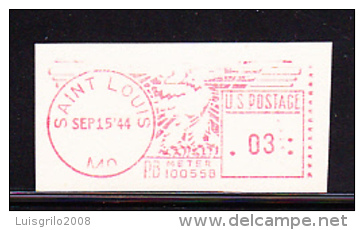 COUPE ENVELOPPE  -- CACHET SAINT LOUIS - SET.15.1944 - Machine Labels [ATM]