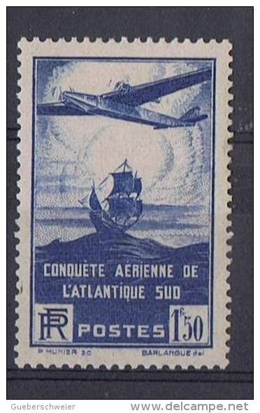 FR 84 - FRANCE N° 320 Neuf* 100e Traversée Aérienne De L´Atlantique Sud - Ungebraucht