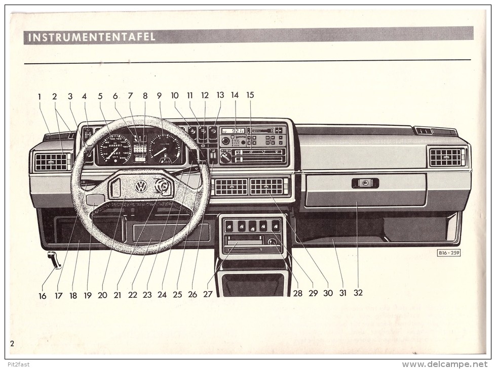 Betriebsanleitung , Handbuch - VW Golf 1986 , 128 Seiten , Volkswagen !!! - Cars