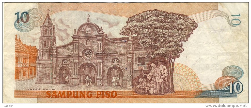 BILLET # PHILIPPINES # 1967 # DIX PISOS # PICK144 # CIRCULE # TYPE MABINI # - Filipinas