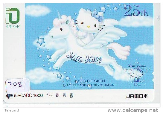 Carte Prépayée  Japon * HELLO KITTY * CAT * CHAT * Katze (708) PREPAID CARD JAPAN * KARTE * TRAIN * JR * IO - BD