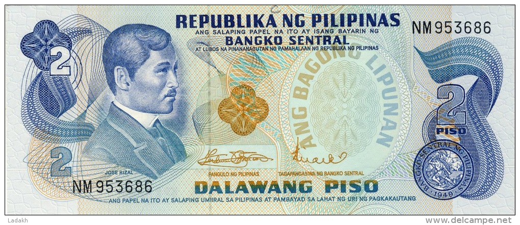 BILLET # PHILIPPINES # 1981 # DEUX PISOS # PICK166 # NEUF # TYPE JOSE RISAL # - Filipinas