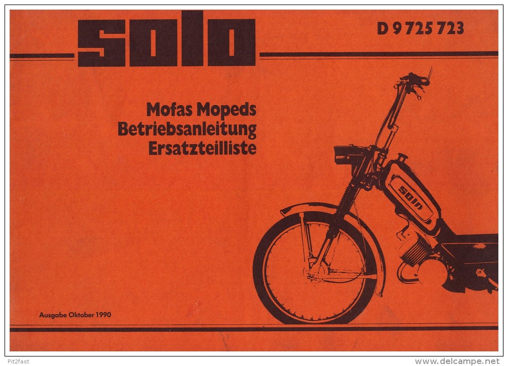 Betriebsanleitung , Handbuch - Solo Mofa 1990 , Moped , 44 Seiten !!! - Motorräder