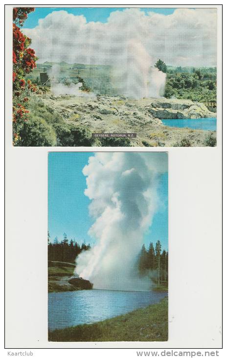 6 POSTCARDS With GEYSERS (on 3 Scans) - World Selection - 5 - 99 Cartoline