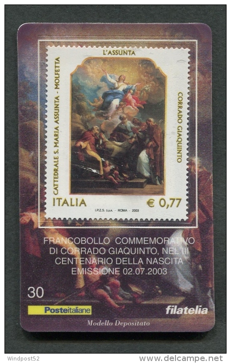 ITALIA TESSERA FILATELICA 2003 - ANNIVERSARIO NASCITA CORRADO GIAQUINTO - 068 - Cartes Philatéliques