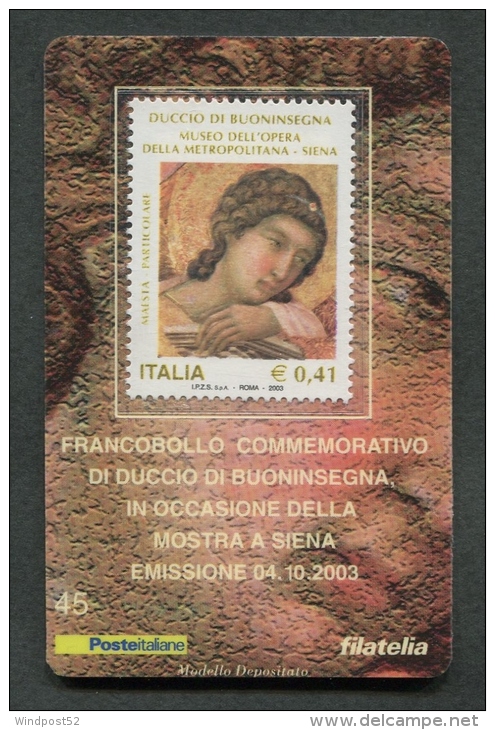 ITALIA TESSERA FILATELICA 2003 - DUCCIO DI BUONINSEGNA - 077 - Cartes Philatéliques