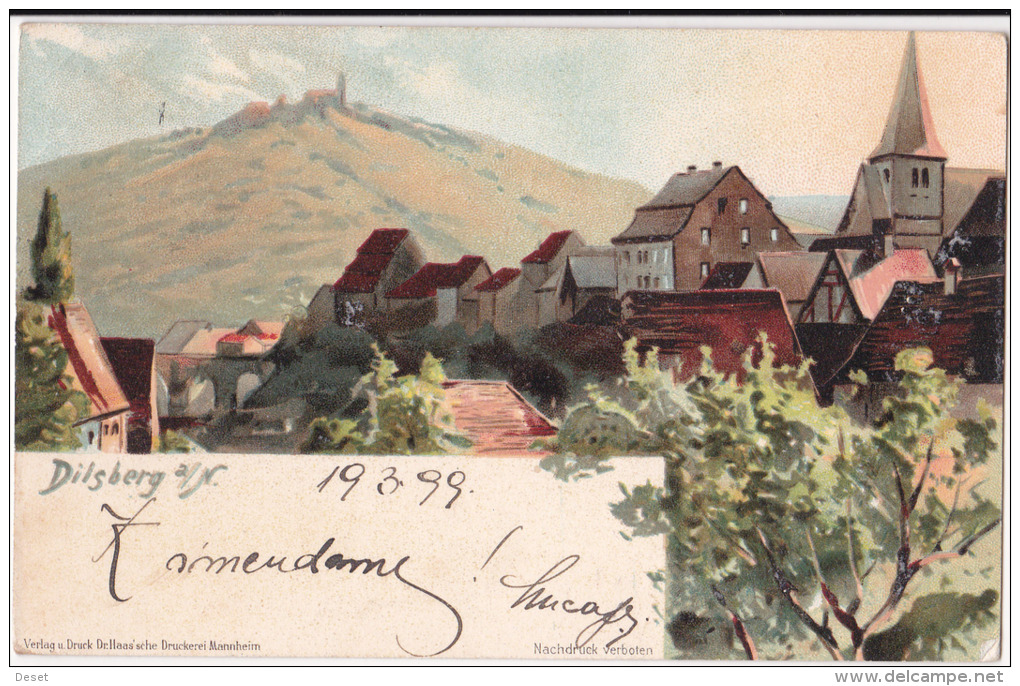 Dilsberg - Postcard Travelled 18.3.1899. Loco Zagreb (Croatia) - Neckargemuend