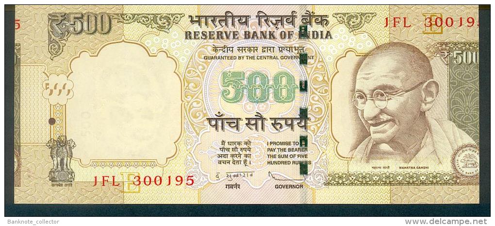 India, Indien, Wrong Cut Error Banknote, Fehlschnitt, 500 Rupees, P. 99, Sign. 90, 2013, UNC ! - Indien