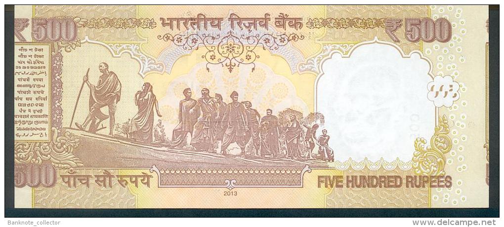 India, Indien, Wrong Cut Error Banknote, Fehlschnitt, 500 Rupees, P. 99, Sign. 90, 2013, UNC ! - Indien