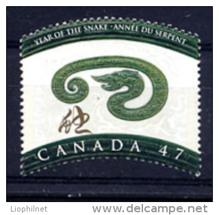 CANADA 2001, ANNEE DU SERPENT, 1 Valeur, Neuf / Mint. R1403 - Astrology