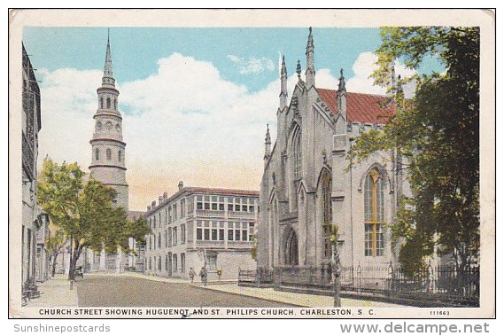 Church Street Showing Huguenot And Saint Philips Church Charleston South Carolina - Charleston