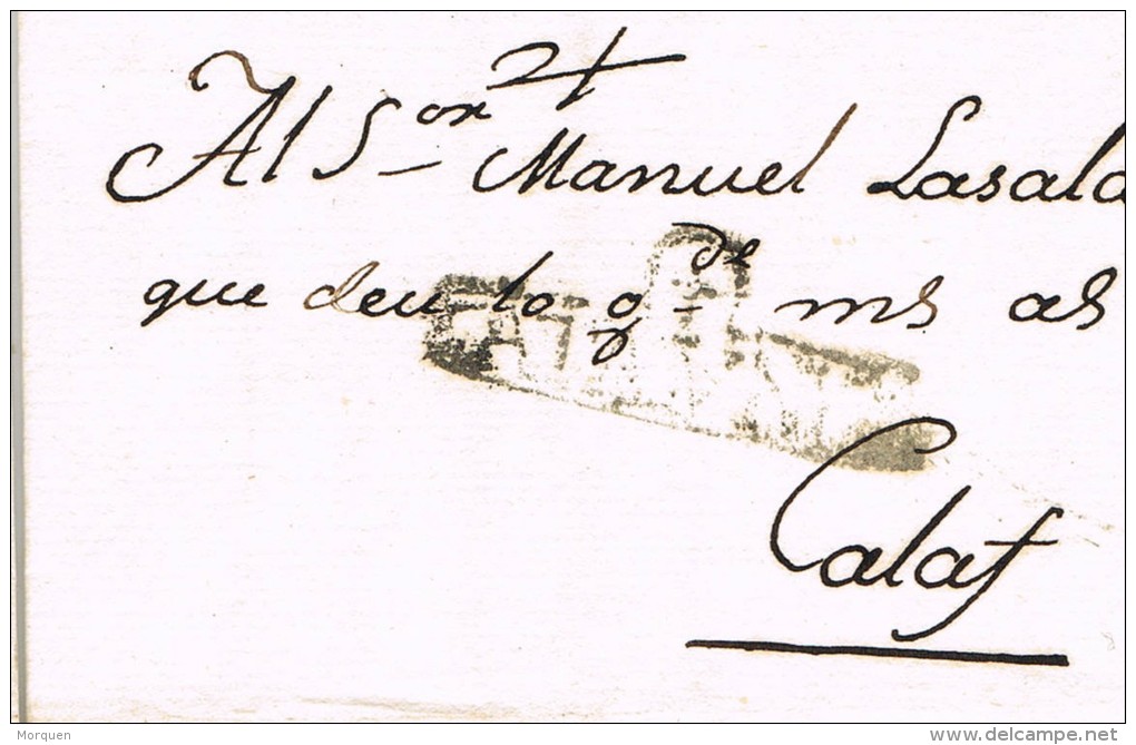 6436. Carta Entera Pre Filatelica BELLPUIG (Lerida) 1802 - ...-1850 Préphilatélie