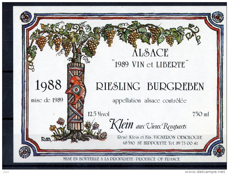 BICENTENAIRE DE LA REVOLUTION - Riesling - 200 Jahre Französische Revolution