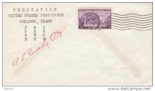 #783 3-cent 1936 Oregon Territory Issue, Map Of Oregon Territory, On 1938 Philatelic Cover Kellogg ID Post Office - Covers & Documents