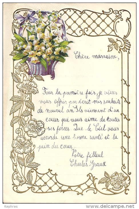 Superbe Lettre Gaufrée Avec Decoupi - Fleurs - 1926 - Flowers