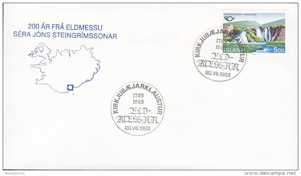 Iceland Sonderstempel KIRKJUBÆJARKLAUSTUR 1983 Cover Brief NORDEN Stamp - Cartas & Documentos
