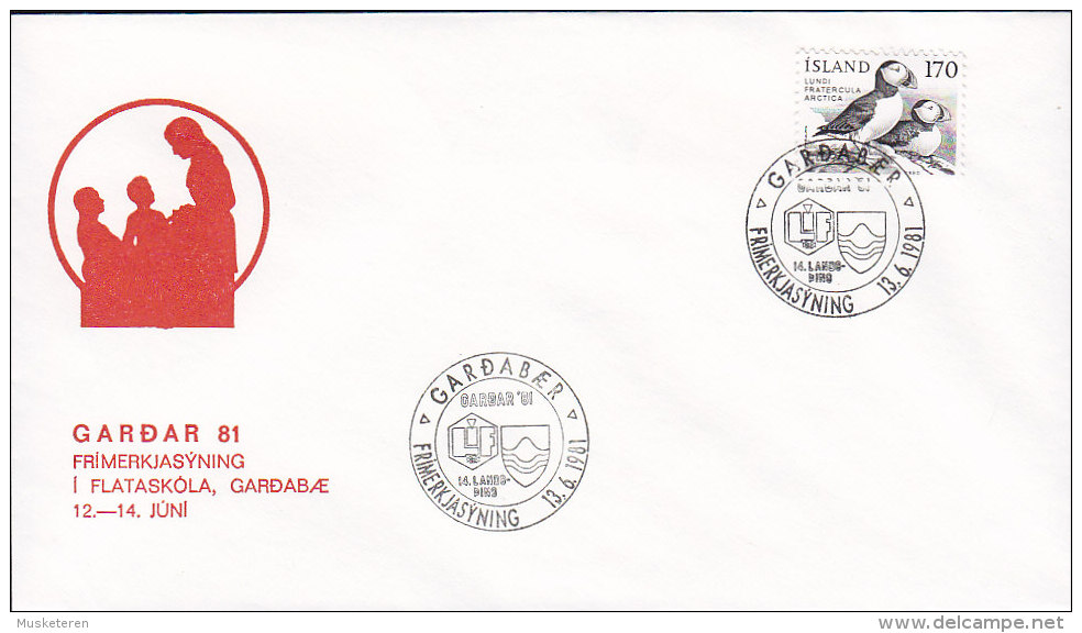 Iceland Sonderstempel GARDABÆR 1981 Cover Brief Bird Vogel Oiseau Lundi Lundy Stamp - Storia Postale