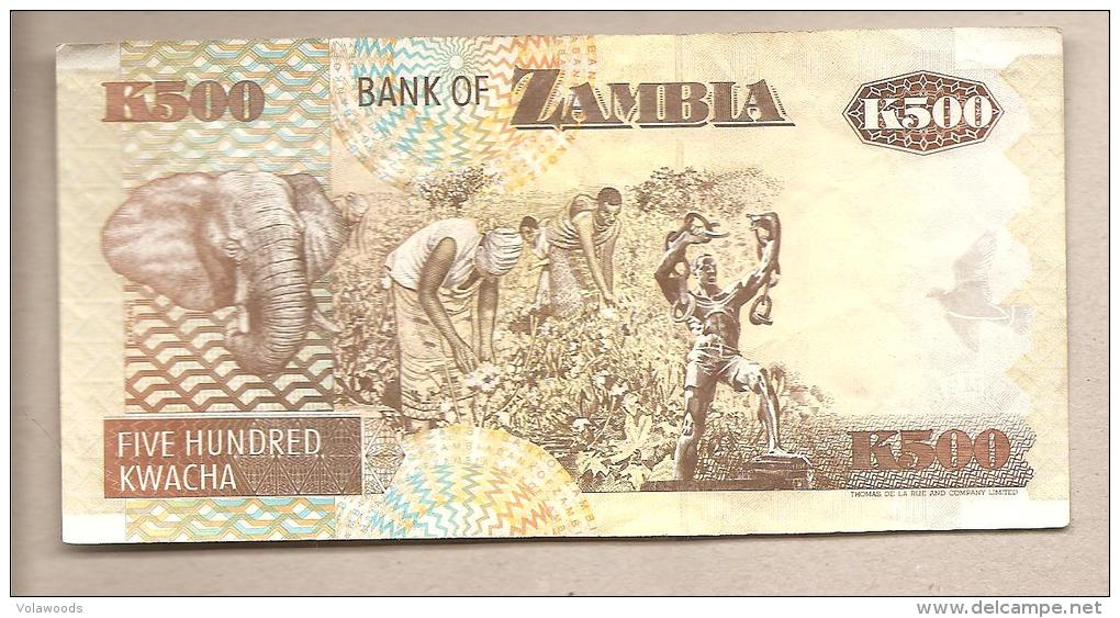 Zambia - Banconota Circolata Da 500 Kwacha  - 1992 - Zambie