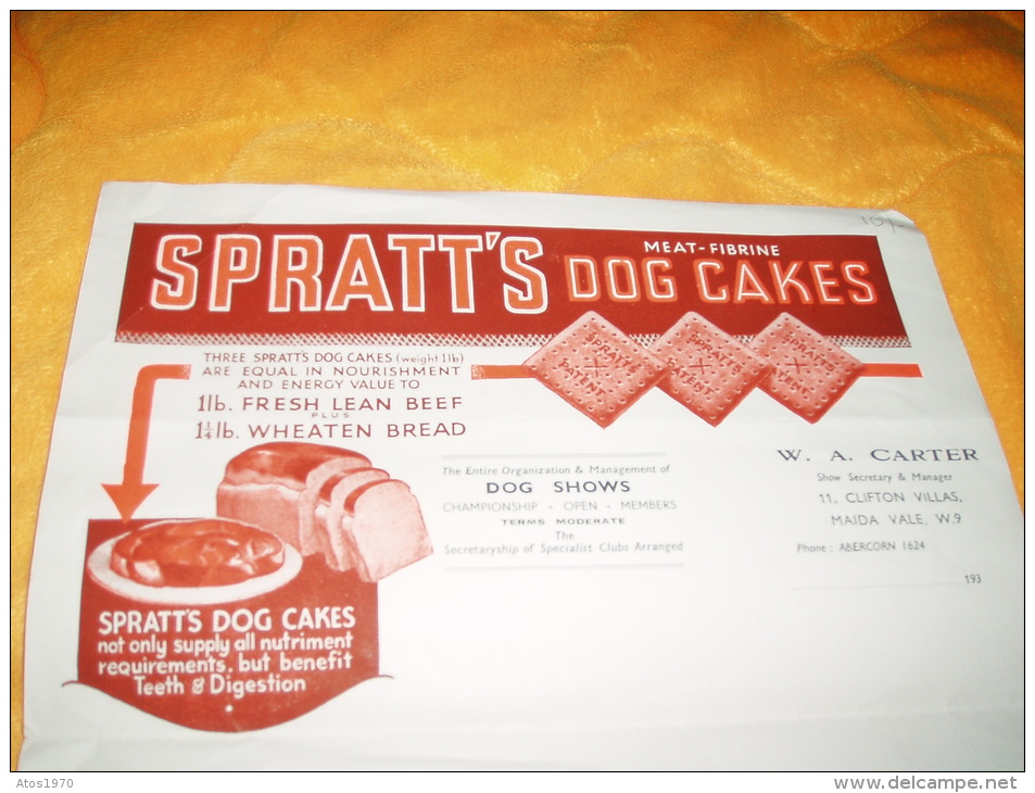 DOCUMENT FACTURE ANCIENNE VIERGE DATE ANNEE 30. / SPRATT'S DOG CAKES. - Ver. Königreich