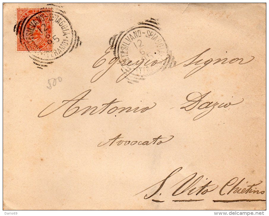 1895 LETTERA CON ANNULLO MONTESILVANO SPIAGGIA PESCARA - Storia Postale