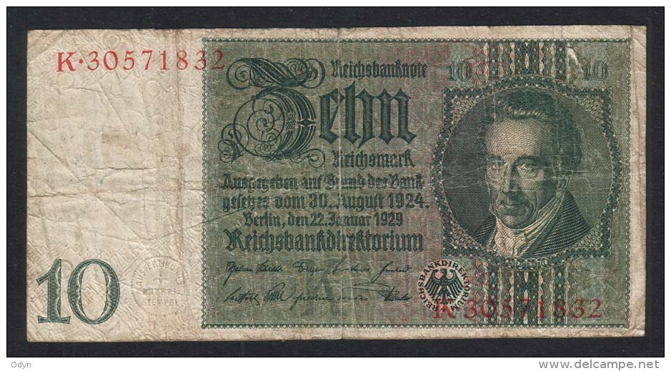 Germany; P-180a/1 And P-180a/2 (R-173a And R-173b); 10 Reichsmark From 1929; Set Of 3 Notes - See All Scans - 10 Mark